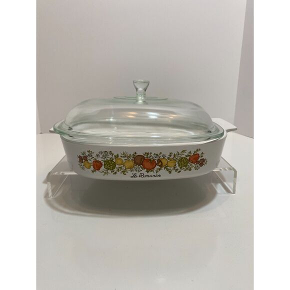 Vintage Corning Ware Le Romarin A-10-B Spice Of Life Large Casserole Dish W/ Lid - Picture 1 of 9
